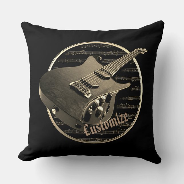 Personlig Guld Electric Guitar Pillow Kudde (Framsida)