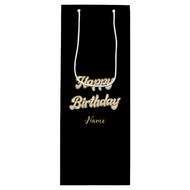 Personlig Guld Elegant Grattis på födelsedagen Gif (Framsidan)