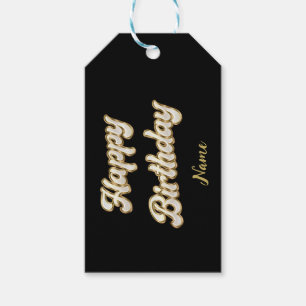 Personlig Guld Elegant Grattis på födelsedagen Gif Presentetikett