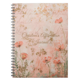 Personlig Guld Färg Affirmation Journal Anteckningsbok
