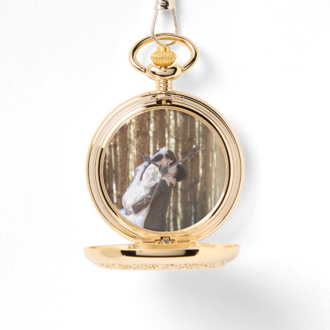 Personlig guld fickur | Anpassad ur  Armbandsur (Framsida)
