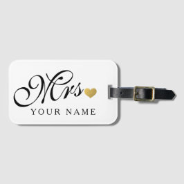 Personlig Guld Fru fru Bride Newly Weds Bagagebricka