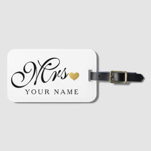 Personlig Guld Fru fru Bride Newly Weds Bagagebricka