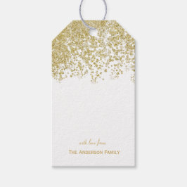 Personlig Guld Glitter Gift Märkres Presentetikett