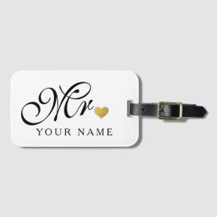 Personlig Guld Groom Make Newlyweds Bagagebricka