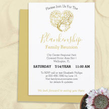 Personlig Guld Heart Träd Family Reunion White