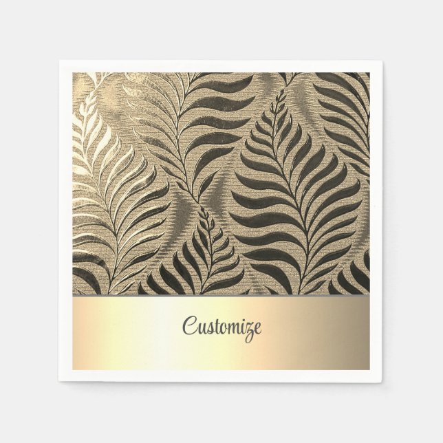 Personlig Guld Löv Motif 2 Pappersservett (Framsidan)