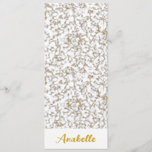 Personlig Guld Marble Bookmark (Framsida)
