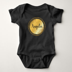 Personlig guld metalldräkt av svart baby tröja