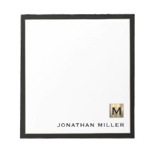 Personlig Guld Monogram Black White