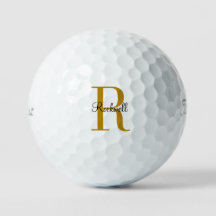 Personlig Guld Monogram Namn Första Golf Boll