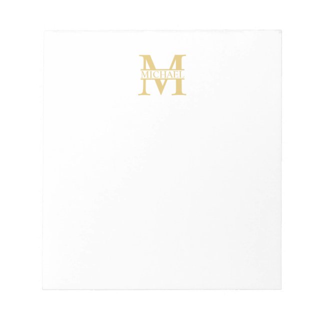 Personlig Guld Monogram och Namn Anteckningsblock (Framsida)