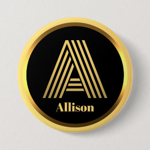 Personlig Guld Monogrammed Brev A Knapp