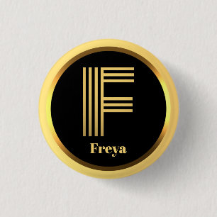 Personlig Guld Monogrammed Brev F Knapp