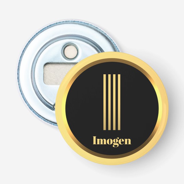 Personlig Guld Monogrammed Brev I Flasköppnare (Framsidan)