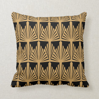 Personlig Guld och Black Art Deco Mönster Kudde