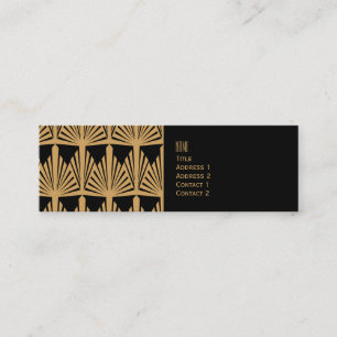 Personlig Guld och Black Art Deco Mönster Mini Visitkort
