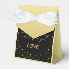 Personlig Guld och gniststjärnor på svart Presentaskar