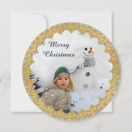 Personlig Guld och Grönt God jul-kort Julkort