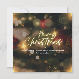 Personlig Guld och Röda Eleganten God jul Julkort