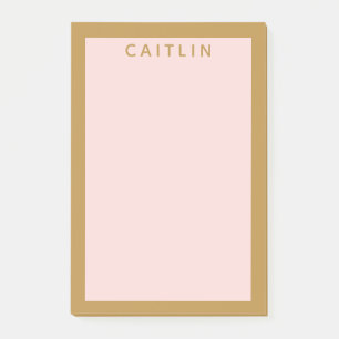 Personlig Guld och  Rosa Post-it Block