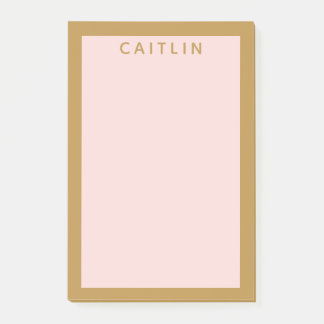 Personlig Guld och Rosa Post-it Block