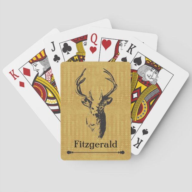 Personlig guld och svart hjort casinokort (Baksidan)