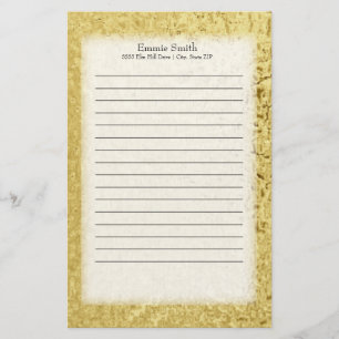 Personlig Guld och Vita Brevpapper