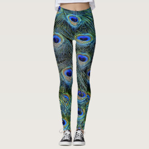 Personlig Guld Peacock Feathers Leggings