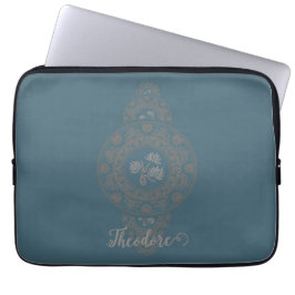 Personlig Guld Rococo Lotus Ornamental Mandala Laptop Fodral