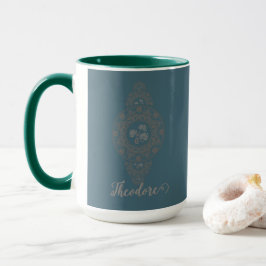 Personlig Guld Rococo Lotus Ornamental Mandala Mugg