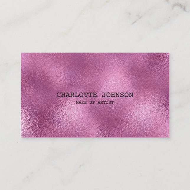 Personlig Guld Shiny Metallic Rosa Vip Card Visitkort (Framsida)