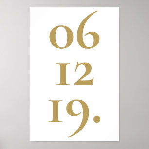 Personlig guld specialdatum modern poster