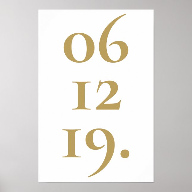Personlig guld specialdatum modern poster (Framsidan)
