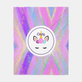 Personlig Guld Specklad färgglad encorn Fleecefilt