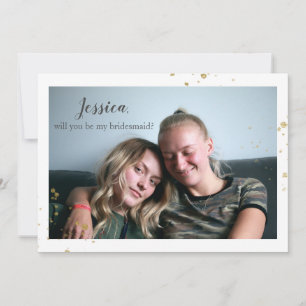 [Personlig] Guld Stänk Bridesmaid Frieri Julkort