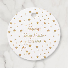 Personlig Guld Star Glitter Girl Baby Shower Gåvor Etiketter