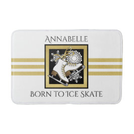 Personlig Guld Svartvit isskal från Glitter Badrumsmatta