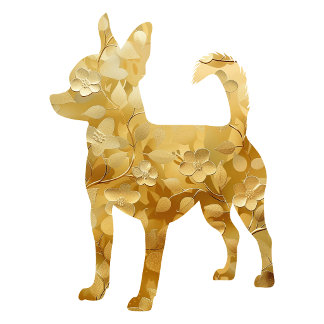 Personlig guldbukett Chihuahua returadress Etikett