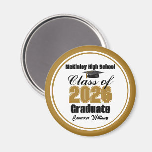 Personlig guldklass 2026-examensfest magnet