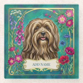 Personlig guldlhasa apso glasunderlägg