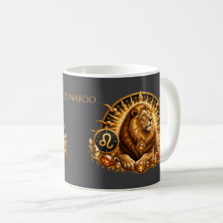Personlig guldzodiakstecken Lejonet Kaffemugg