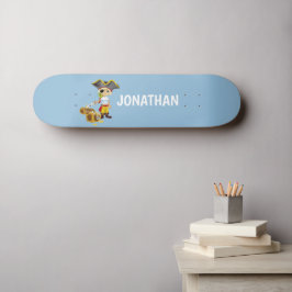 Personlig gullig BOY PIRAT Mini Skateboard Bräda 18,5 Cm