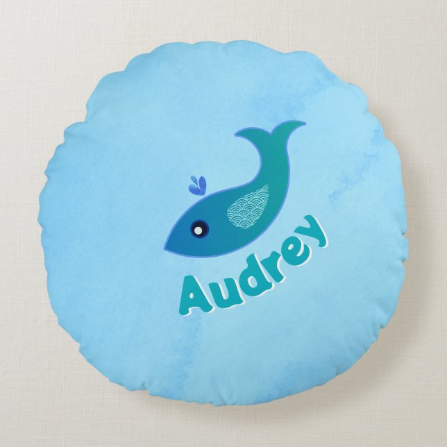 Personlig "Gulp, Gulp" Rund Kudde (Framsidan)