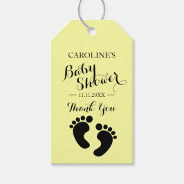Personlig GULT Baby Feet BOY GIRL Baby Shower Presentetikett