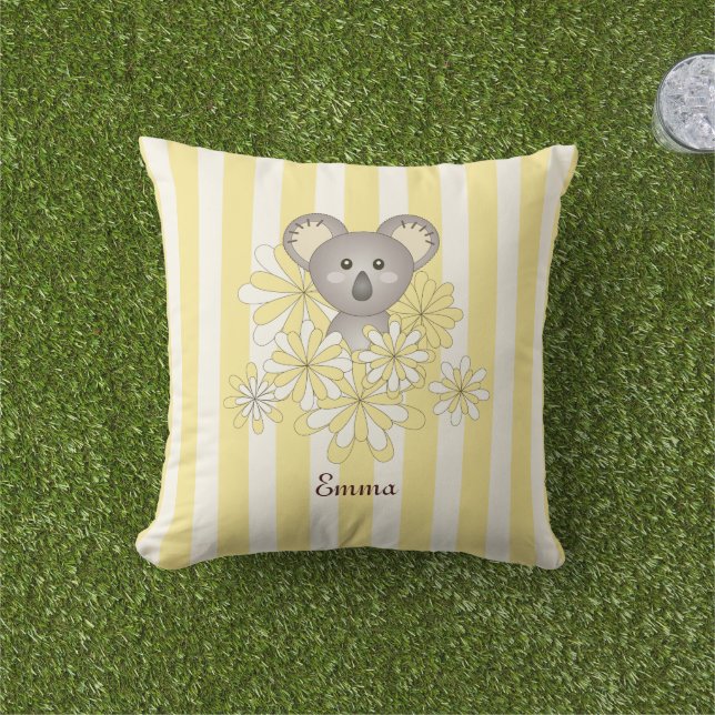 Personlig Gult Baby KALA Bear Kids Kudde (Gräs)