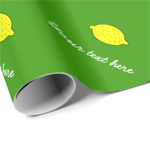 Personlig gult citonfrukt mönster presentpapper