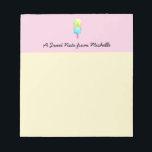 Personlig gult  för svensk rosa anteckningsblock<br><div class="desc">anteckningsblocket personligens färgstarka och roligtens vattenfärgsdesign. Jag målade popsiklar i somras och bestämde att ett anteckningsblock "Sweet Note" kan använda den här teckningen. Njut!</div>