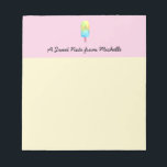 Personlig gult  för svensk rosa anteckningsblock<br><div class="desc">anteckningsblocket personligens färgstarka och roligtens vattenfärgsdesign. Jag målade popsiklar i somras och bestämde att ett anteckningsblock "Sweet Note" kan använda den här teckningen. Njut!</div>