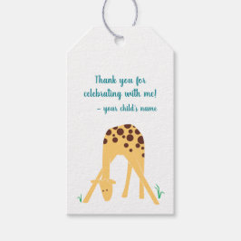 Personlig Gult Giraffe Baby Shower Birthday Presentetikett